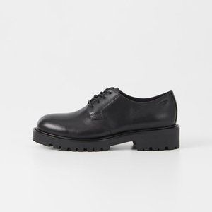 Vagabond Black Leather Kenova Lace-up Oxfords Sz 7